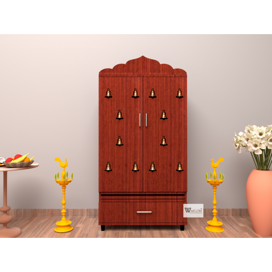 DOUBLE DOOR ENGINEERING WOOD POOJA MANDIR STAND - 11